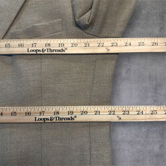 JOS A BANK Mens Blazer 44R LINEN/WOOL Taupe Sport Coat Two Button Jacket Suits - Picture 12 of 16